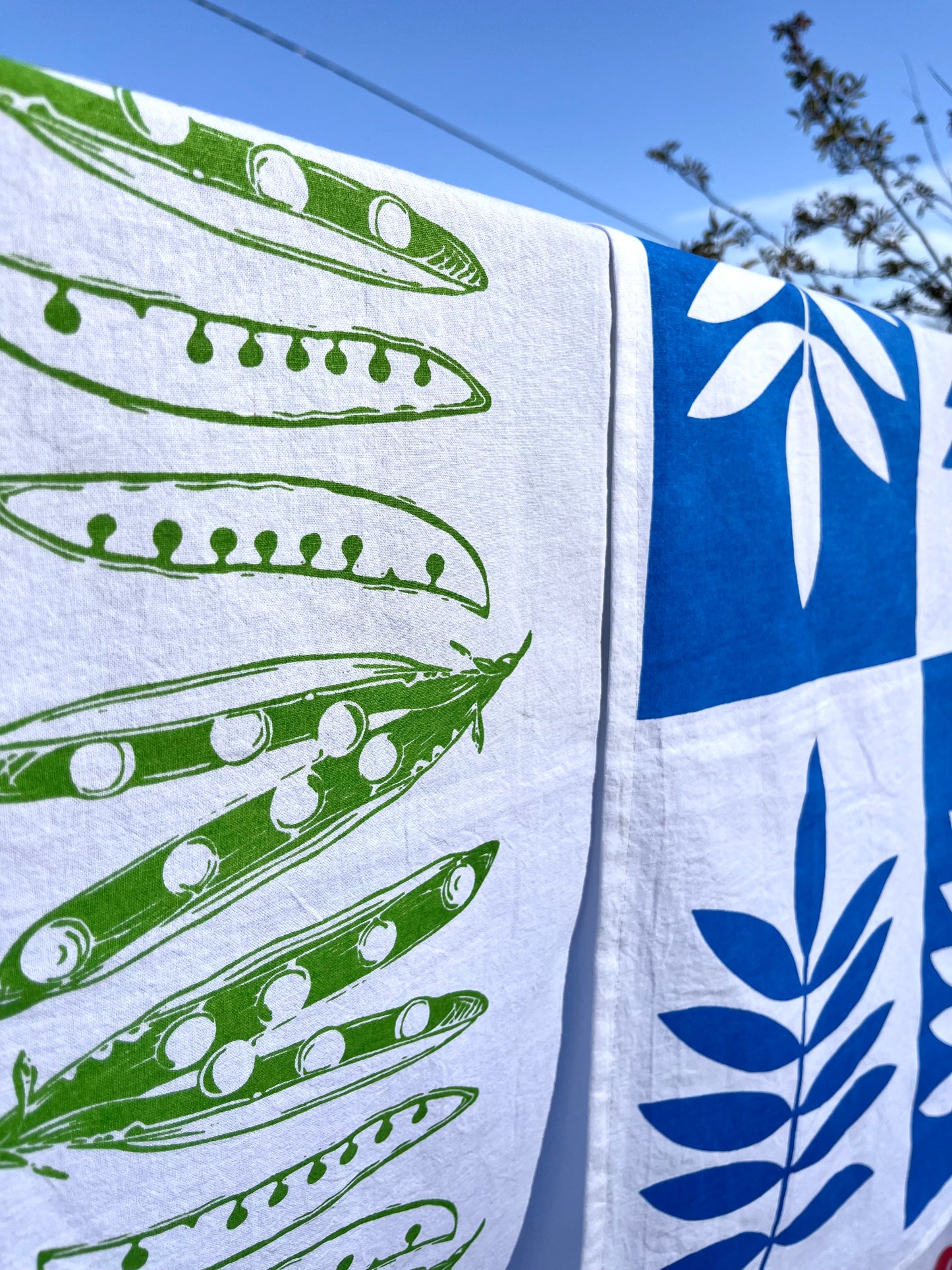 Peas and Seeds Tea Towel