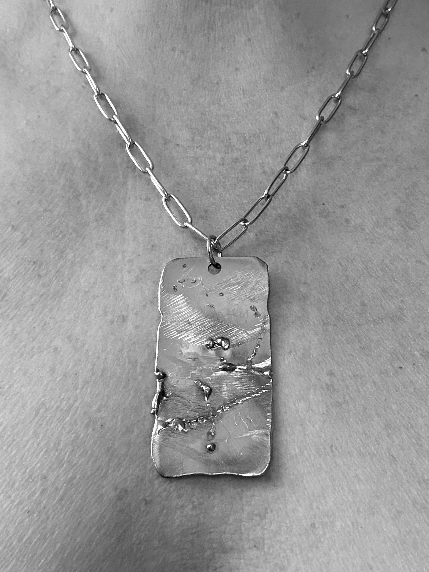 Droplet Pendant, Paperclip Chain