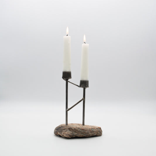 Granite 2 Taper Candle Stand