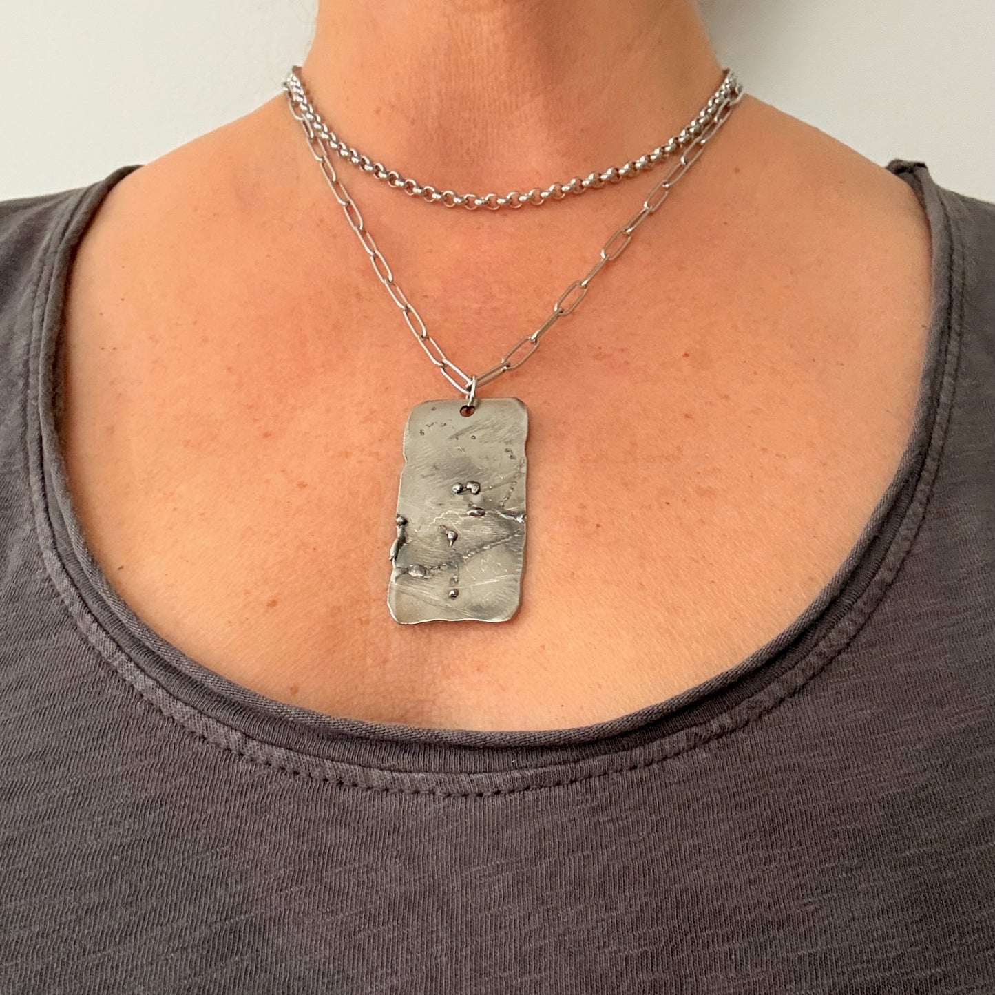 Droplet Pendant, Paperclip Chain